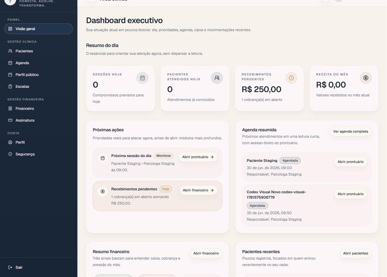 Dashboard executivo do Psilien em modo claro.